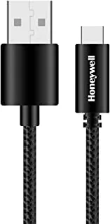 Honeywell USB 2.0 to Type C Cable -1.2 Meter-Braided (Black)