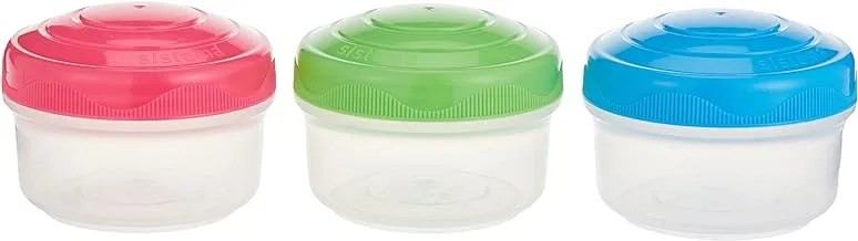 Sistema Mini Bites To Go, Red, Green & Blue H3.03 x W3.03 x D 6.42 inches, 9414202214676