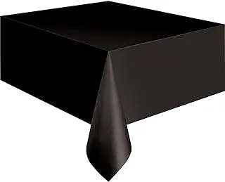 Unique Industries Unique Party Black Plastic Tablecloth, 108