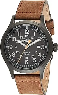 Timex Mens Quartz Watch, Analog Display and Leather Strap