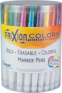 PILOT FriXion Colors Erasable Marker Pens, Bold Point, Assorted Color Inks, Tub of 36 (8032)