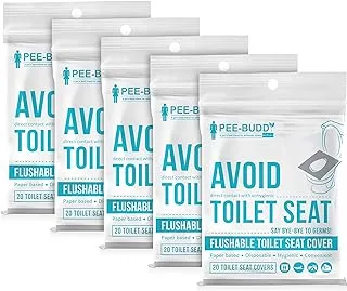 PeeBuddy Disposable Toilet Seat Covers, 5 x 20 Sheets