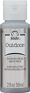 Folkart Outdoor Brush On Met. Silver Sterling 2oz Acrylic Paint