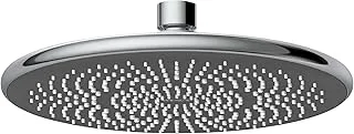 WENKO Water Saving Rain Shower Head, Plastic (ABS), High Pressure, No Hassle Installation, Large Luxury Rainfall, 22.5x22.5cm, Chrome