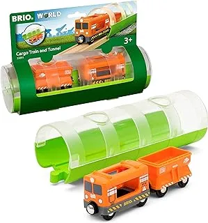 نفق قطار Brio World & Cargo Train للأطفال من سن 3 سنوات فما فوق - متوافق مع جميع مجموعات سكك حديد Brio وملحقاتها