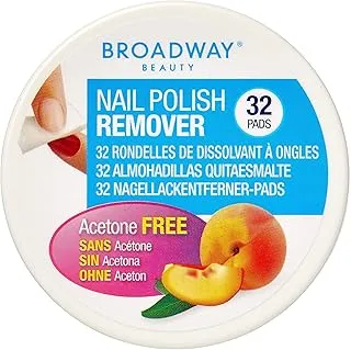 BROADWAY Nail Polish Remover Pads Peach Scented 36C, 32