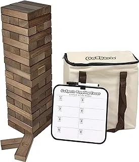 GoSports 3 ft Large Wooden Toppling Tower - Includes Bonus Rules with Gameboard - Choose Your Style