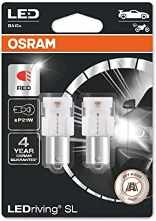 OSRAM LEDriving SL, ≜ P21W, Signal lights, Red, LED Retrofit, off-road use only, Blister (2 lamps)