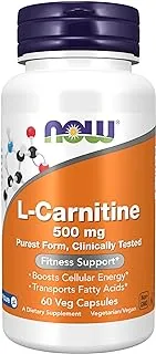 NOW L-Carnitine 500mg, 60 Veg Capsules