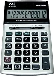 Deli E1250 Calculator With Tax Rate-Grey Color