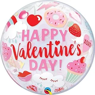 Qualatex Everything Valentine'S Bubble Balloon, 22-Inch Size, Clear