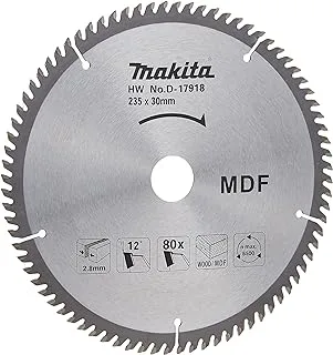 Makita D-17918 Mdf Cutting Blade, 235 mm Diameter X 80 Teeth Size