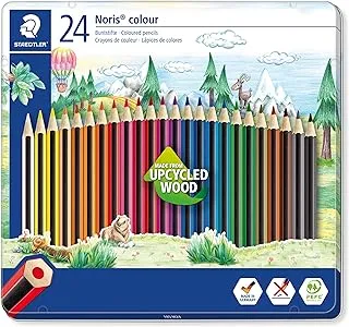 STAEDTLER 185 M24 Noris Colour Colouring Pencils - 24 Assorted Colours (Tin of 24 Pencils)