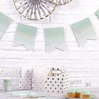 Ginger Ray Hooray Paper Bunting, Mint Green/Ombre/Gold