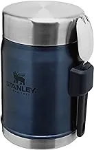 Stanley Classic Legendary Food Jar 0.4L Nightfall with Spork – BPA Free Stainless Steel Soup Flask - Keeps Cold or Hot for 7 Hours - Leakproof - Dishwasher Safe