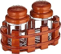 Raj Wooden Plastic with Stand - Salt & Pepper Shakers, 8.6 x 14.8 x 9.6 cm, SPLM01, Spice Dispenser , Spice Shakers , Salt & Pepper Shakers