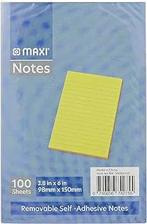 MAXI STICKY NOTES 98X150MM 5X20 RULED ASSORTED 100 SHEETS