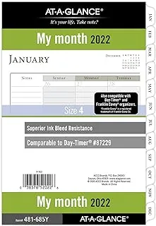 2022 Monthly Planner Refill by AT-A-GLANCE, 87229 Day-Timer, 5-1/2