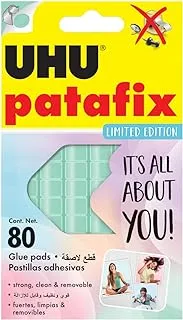 UHU PATAFIX, removable and reusable adhesive pads, repositionable precut tack, 80 Limited Edition Pastel Mint