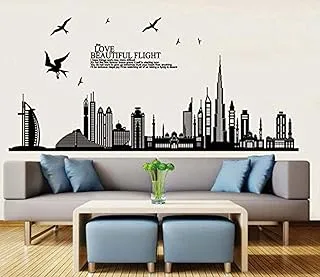 COOLBABY Diy wall stickers dubai lanDSCape building living room wall decals wallpaper