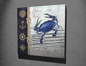 Whale Kc109 Decorative Painting On Canvas XXL Wood, 45 X 45 cm