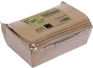 Fun® Green Track Eco Friendly Disposable Kraft Paper Food Box Container 180X120X50Mm - Pack Of 6