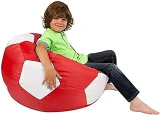 COMFY PVC LEATHER LARGE RED and WHITE FOOTBALL BEAN BAG