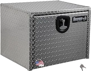 Buyers Products 1705100 Diamond Tread Aluminum Underbody Truck Box with T-Handle Latch, 18 x 24 Inch