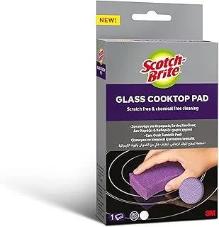 Scotch-Brite Glass Cooktop Pad, 1 piece/pack | Scratch and chemical free cleaning | For Glass Stovetops | Tackle Burnt-On Messes | Cleans With Just Water | Kitchen sponge | Scrub