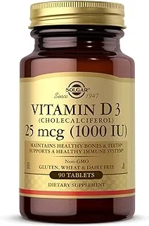 Solgar Vitamin D3 (Cholecalciferol) 25 Mcg, (1000 Iu) 90 Tablets