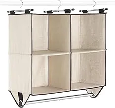 Whitmor 4-Section Closet W/Rod Organizer, Canvas