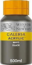 Winsor & Newton Galeria Acrylic Paint, 500-Ml Bottle, Mars Black