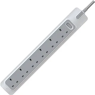 Rafeed UK Standard Power Extension Sockets, Surge Protector Strip, With Master Switch, 6 Gang Sockets,Cable 3M