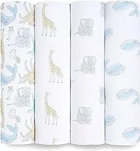 Aden + Anais™ essentials cotton muslin 4 pack swaddle blanket natural history