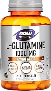 Now Foods، LGlutamine ، قوة مزدوجة 120 كبسولة