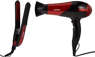 GEEPAS GHF86036,Geepas Hair Dryer&StraightenerCombo/Ceramic, red,