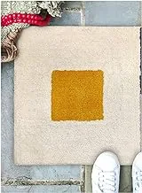 Home Town Geometric Print Cotton Cream/Yellow Rug,50X75X1Cm