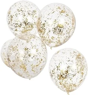 Ginger Ray Confetti Filled Balloons 5-Pieces, 12-Inch Size, Gold