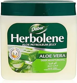 Dabur Herbolene Aloe Petroleum Jelly | Enriched with Aloe Vera and Vitamin E | For Dry and Rough Skin - 425 ml