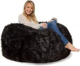 Comfy Faux fur Bean Bag, Black, ARC7