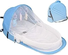 Star Babies Multi-Function Baby Bed With Mosquito Net-Blue, Piece Of 1