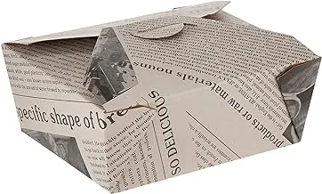 Disposable Take Out Container, #8 To Go Box - Eco-Friendly Paper Rectangle 45 oz Newsprint with Kraft Interior 200ct Restaurantware