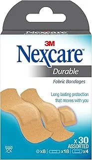 Nexcare Heavy Duty Flexible Fabric Bandages, 30 Count, Assorted