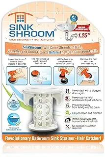 SinkShroom The Revolutionary Sink Drain Protector Hair Catcher/Strainer/Snare, White