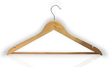 FEELINGS 12-piece Wooden Hangers Non-Slip Clothes Hanger with Notches for Wardrobe Cloth Display Rack Space Saving Closet Storage Organizer Hanger, Beige Pack Of 12 RJ2064