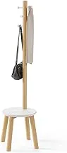 Umbra Pillar Stool/Coatrack Wht/Nat, White/Natural