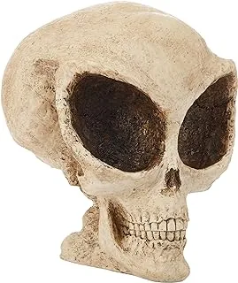 Design Toscano Extra-Terrestrial Alien Skull Decorative Statue, 7 Inch, Faux Bone Finish