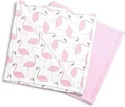 MOON Bamboo Muslin Wrap/Swaddle. Lightweight. Breathable. Pack of 2.Infant,New Born Baby. flamingo Print & Pink. 0m+.