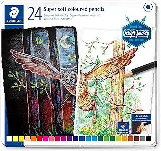 STAEDTLER 146C M24 Design Journey Super Soft Colouring Pencils - Assorted Colours (Tin of 24)