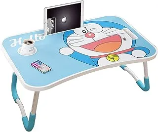 Aitmexcn Foldable Laptop Table, Portable Standing Bed Desk, Breakfast Serving Bed Tray, Notebook Computer Stand Reading Holder for Couch Floor (B-Doraemon)